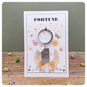 Fortune Tarot Card Keyring For Congratulations New Home Keychain Housewarming Gift For Good Luck Driving Test Exam Lucky Charm