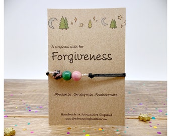 Forgiveness Crystal Bracelet, I’m Sorry Gift For Her, Forgive Me Friendship Gift, Personalised Forgiveness Jewellery, Please Forgive Me Card