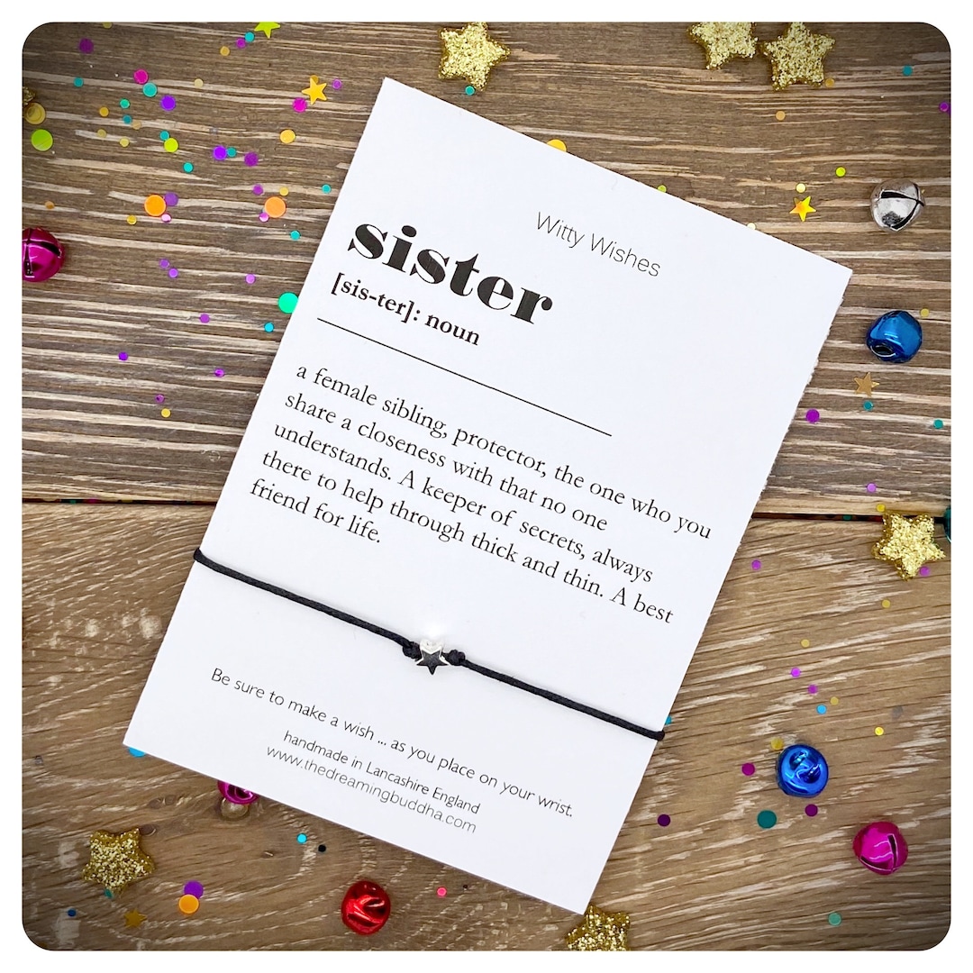 Sister Dictionary Definition, Sibling Wish Bracelet, Sister Gift ...