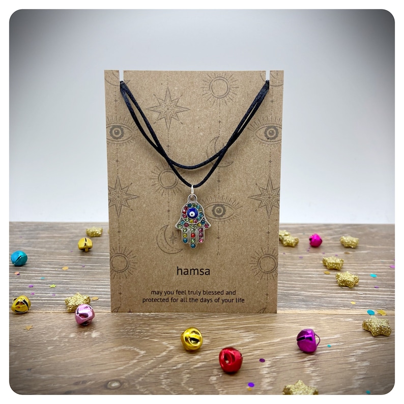 Hamsa Hand Choker Necklace Evil Eye Protection Jewellery Etsy UK