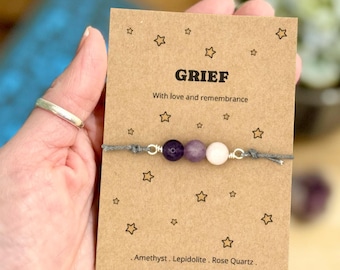 Grief And Loss Crystal Bracelet, Bereavement Letterbox Gift, Grief Support, Family Loss Memorial Gifts, Sorry For Your Loss
