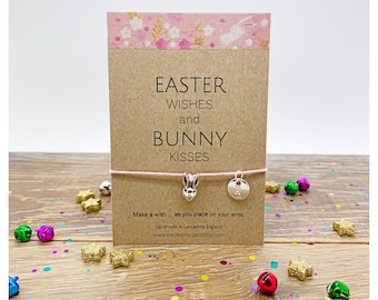 Easter Bunny Wish Bracelet, Rabbit Card,  Childrens Easter Present, Egg Hunt Gift,  Easter Wishes Bunny Kisses, Easter Postal Gift