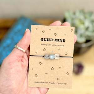 Mental Wellness Crystal Bracelet, Stress and Anxiety Support, Burnout Gift, Overthinking Gift, Positive Energy Bracelet, Unisex image 4