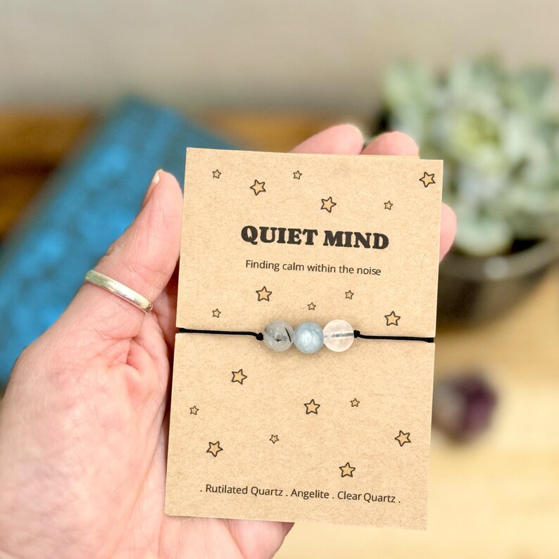 Mental Wellness Crystal Bracelet, Stress and Anxiety Support, Burnout Gift, Overthinking Gift, Positive Energy Bracelet, Unisex image 4