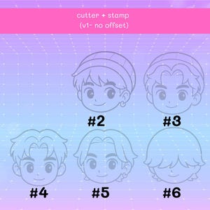 Ensemble d'emporte-pièces et d'estampes K-Pop Boy Group | Biscuits idoles imprimés en 3D inspirés des dessins animés image 4