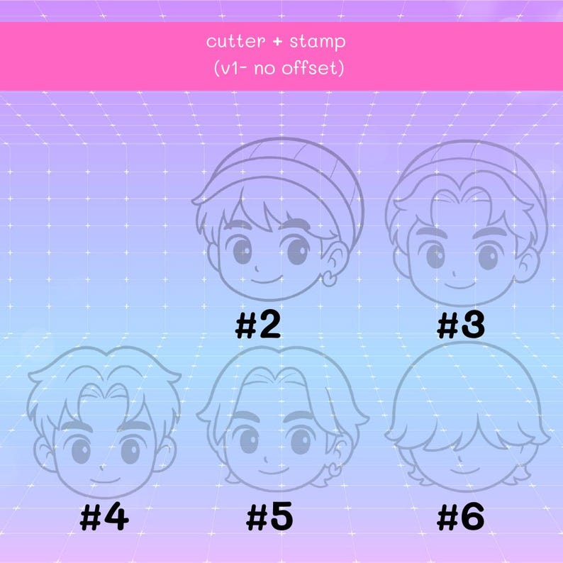Ensemble d'emporte-pièces et d'estampes K-Pop Boy Group | Biscuits idoles imprimés en 3D inspirés des dessins animés image 4