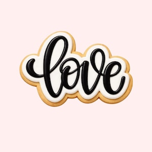 Love Cookie Cutter Outline with stamp option| Script Text Cutter with stamp option