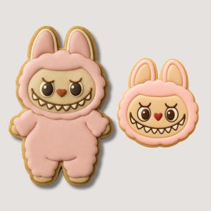 Little cute fluffy monster cookie cutter, plush doll cookie cutter, monster elves cookie cutter, face cookie, cute, toy, doll