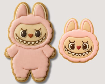 Little cute fluffy monster cookie cutter, plush doll cookie cutter, monster elves cookie cutter, face cookie, cute, toy, doll