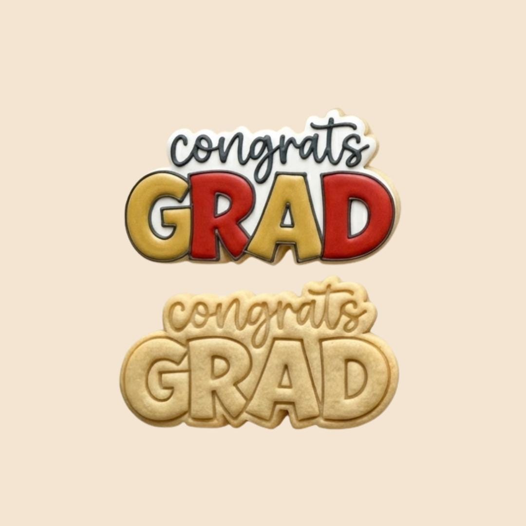 Congrats Grads Cookie Cutter and Stamp : Graduation Cookie Cutter and ...