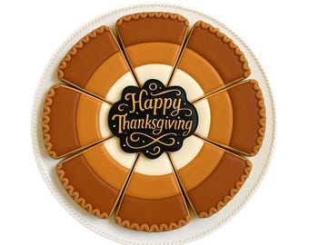 Thanksgiving Cookie Platter Set: Pie Slice & Plaque Centerpiece - multi use cutter set
