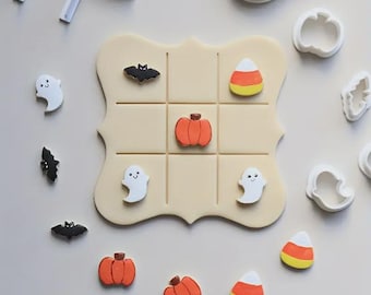 Halloween Tic Tac Toe Cookie Cutter Set: Fall Baking Game, 6pcs