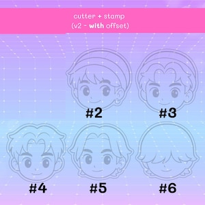 Ensemble d'emporte-pièces et d'estampes K-Pop Boy Group | Biscuits idoles imprimés en 3D inspirés des dessins animés image 3