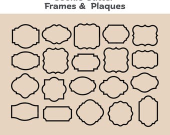 Cookie Cutter Rahmen & Plaques, 20 verschiedene Formen für Ton, Teig und Fondant, 3D gedruckt