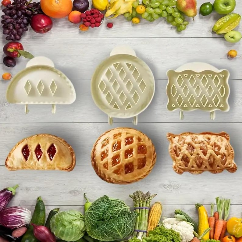 Mini Apple Pie Molds (3 Pcs Set - Round, Rectangle, Half Moon Pastry ...