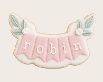 Plaque & Banner Cookie Cutter for Baby Showers, Name tag cutter, Cutters Set of 6