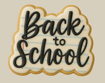 Back to School Cookie Cutter and Stamp Set – Notebook Style – Teacher Gift