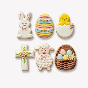 Easter Cookie Cutter Set | Bunny, Egg, Chick, Lamb, Cross & Basket