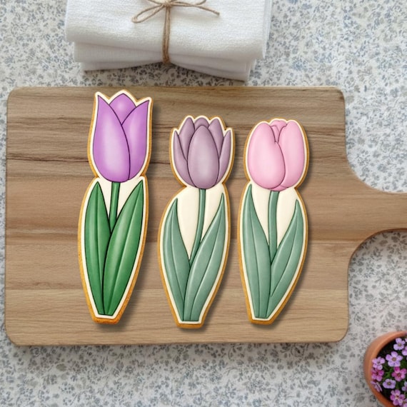 Tall Tulip Cookie Cutter Set (3 pcs) | Spring Flower Cutters