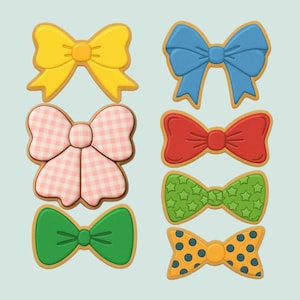 Bow Tie Cookie Cutter Set: 7 Unique Ribbon Designs Cutters