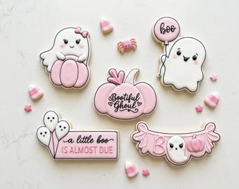 Ensemble d'emporte-pièces pour baby shower d'Halloween : fantôme, citrouille, thème « Boo »