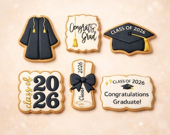 Class of 2026 Graduation Cookie Cutters – Grad Party Cookie Ideas