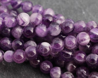 Sage Amethyst Round Beads 6mm Purple 60 Pcs Frosted Gemstones Jewellery Making