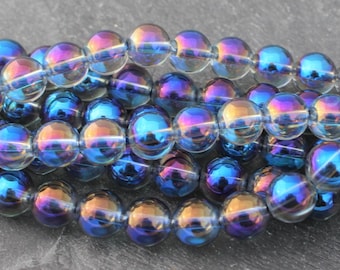 Angel Opal Aura 8mm Round Quartz Beads 1 lot 10 beads