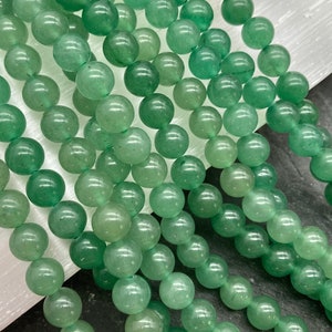 8mm Aventurine Beads, Smooth, Round, Natural Stone, 8mm Beads, Green Stone, Aventurine, Natural Green Gemstone, Green Beads, Light Green