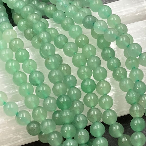 6mm Aventurine Beads, 7 inch strand, Round, 6mm Beads, Green Stone, Aventurine, Green Gemstone, Green Beads, Aventurine 6mm