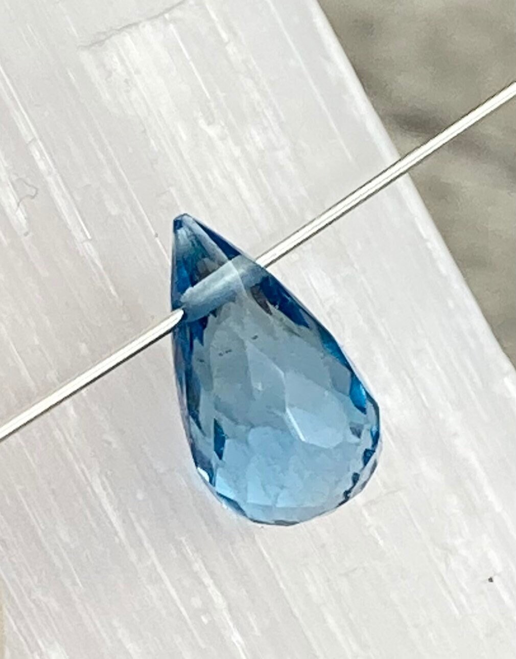 200 PCS 6 * 8mm Teardrop Crystal Glass Beads Teardrop Blue Water