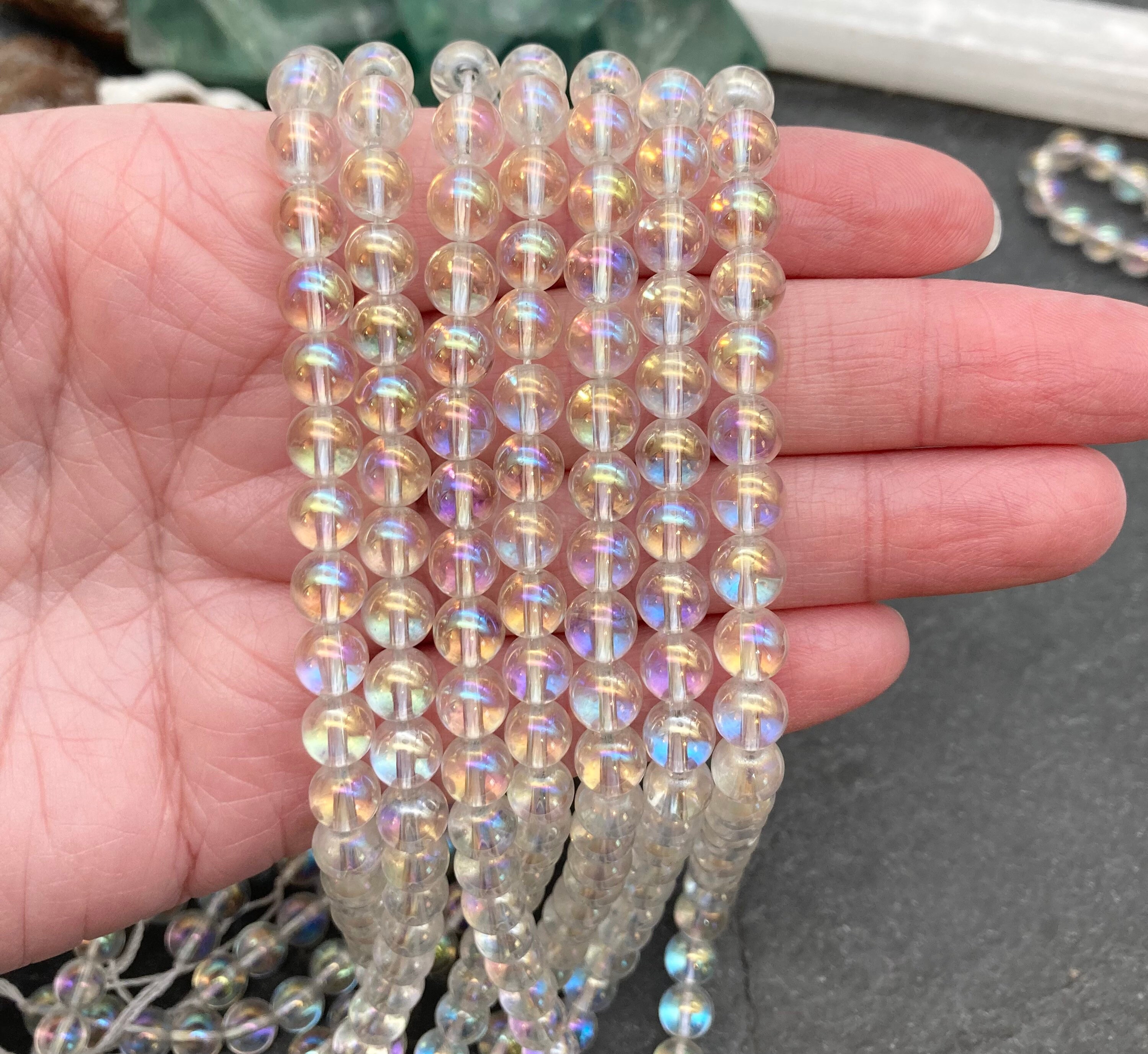 6mm Angel Aura Quartz Beads Full or Half Strand Round Etsy