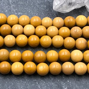 6mm Mustard Yellow Mookaite Beads: Australian Jasper Strand