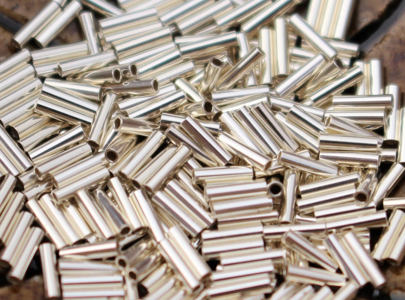 Sterling Silver Tube Beads Liquid Silver 4x1mm 925. Sets of Etsy