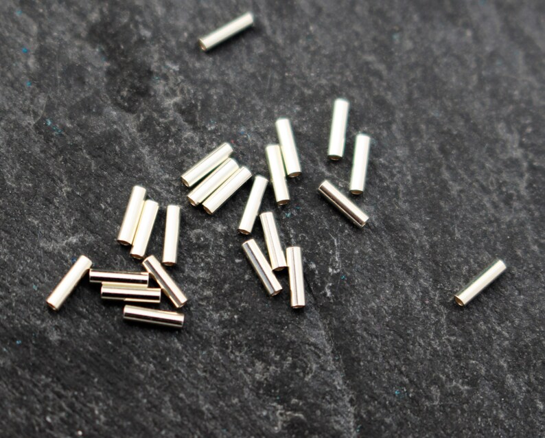 Sterling Silver Tube Beads Liquid Silver 4x1mm 925. Sets of Etsy