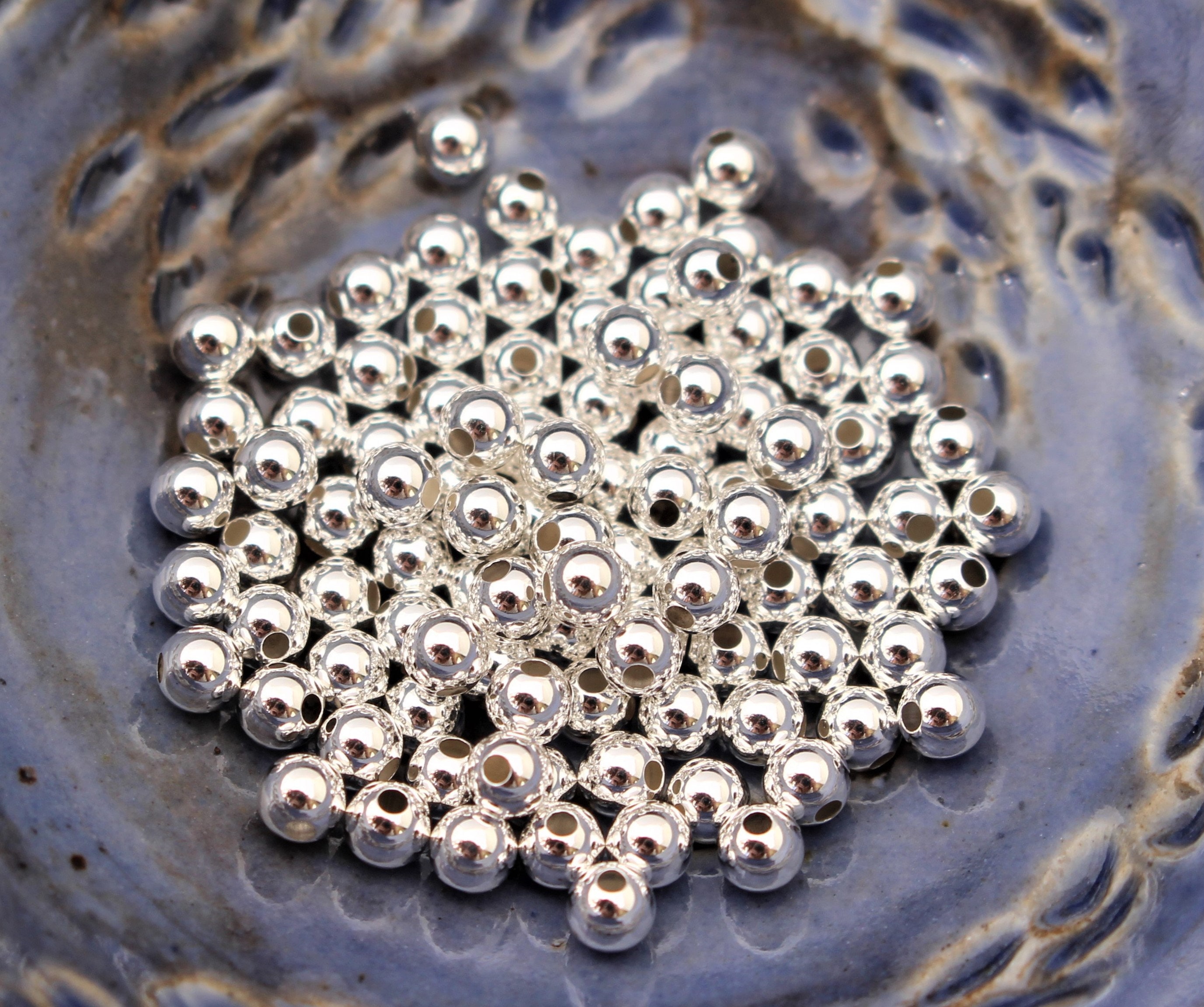 3mm Sterling Silver Seamless Round Beads Sterling Silver Etsy