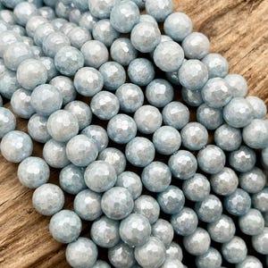 8mm Mystic Aquamarine Beads, Faceted, Aquamarine Beads, AB, Angel Aura, Mystic, Aqua Beads, Shimmery, Gemstone, Aqua Stone, Aquamarine, 8mm