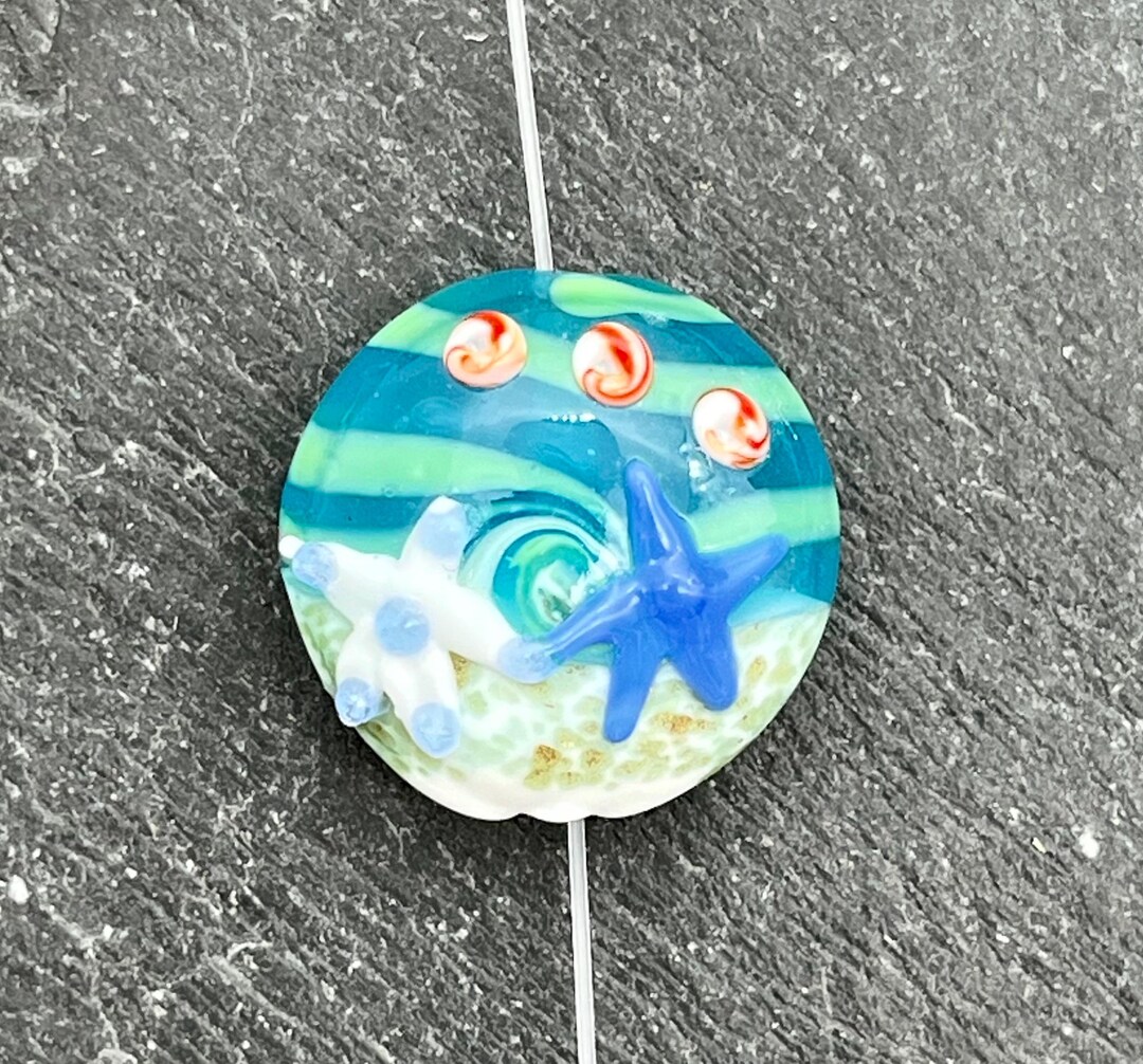 One Ocean Beach Starfish Bead, 20mm, Lampwork Glass - Etsy