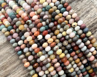 Alashan Agate Beads, 4.5x3.5mm: Faceted, Rondelles, Natural Stone