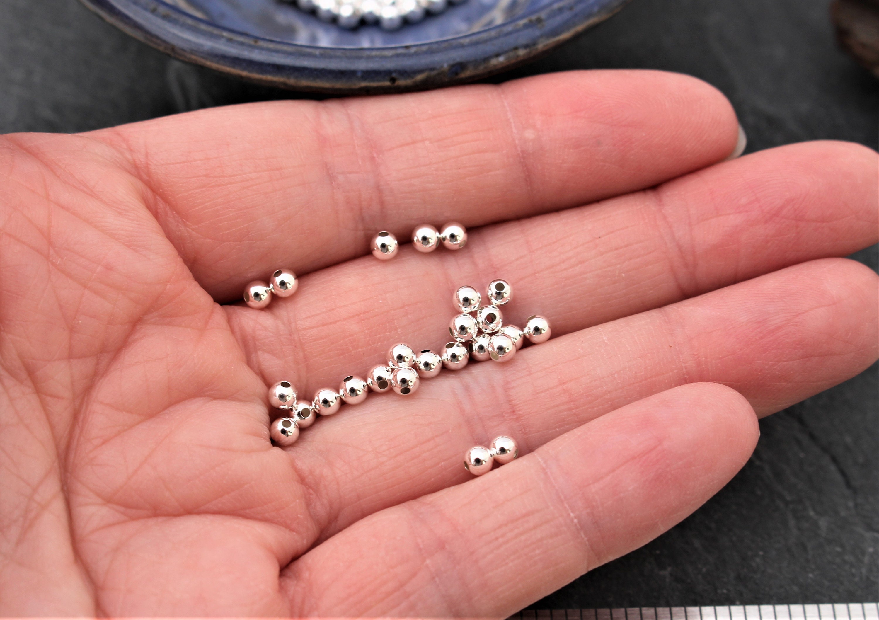 3mm Sterling Silver Seamless Round Beads Sterling Silver Etsy