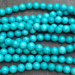 8mm Turquoise Howlite Beads, Round, Full Strand or Half Strand, Dyed Howlite, 8mm Beads, Gemstone Beads, Blue Beads, Turquoise, Matrix