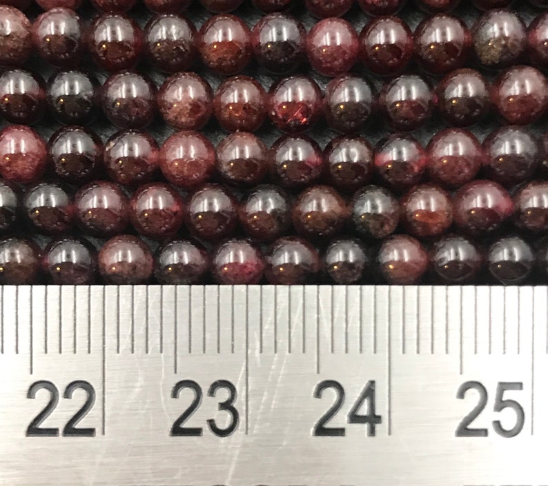 4mm Beads Natural Red Beads Gemstone January Birthstone Half or Full Strand 4 mm Natural 4mm Garnet Beads Garnet Round Deep Red