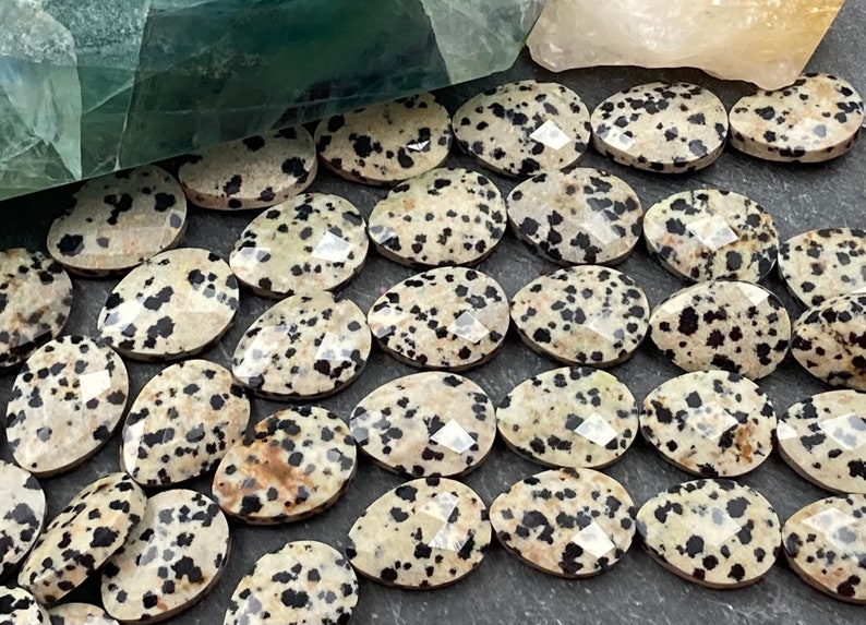 Dalmatian Jasper Drop Beads, 18mm, Faceted, 8 Inch Strand, Natural Beads, Jasper Beads, Teardrop, Dalmatian Jasper, Drop, Beads, Earthy image 4