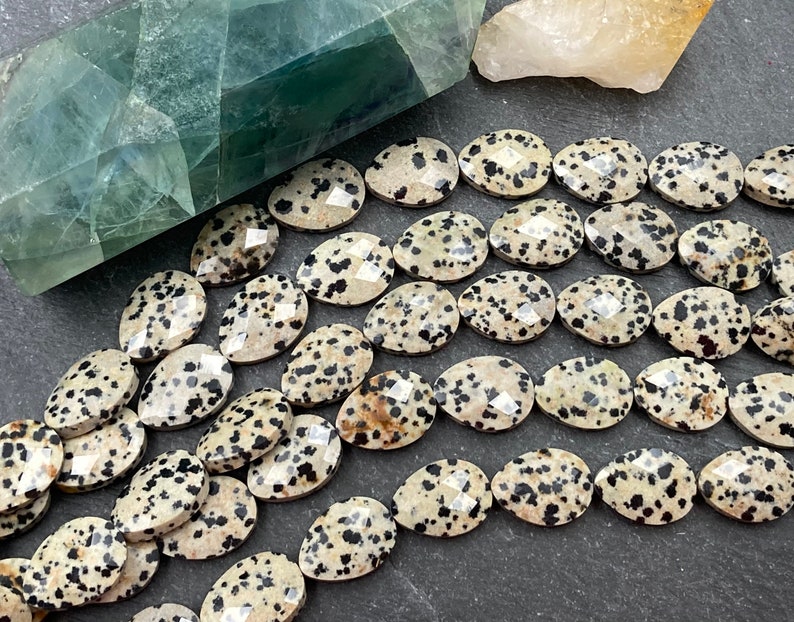 Dalmatian Jasper Drop Beads, 18mm, Faceted, 8 Inch Strand, Natural Beads, Jasper Beads, Teardrop, Dalmatian Jasper, Drop, Beads, Earthy image 5