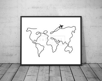 Line Art Map Etsy