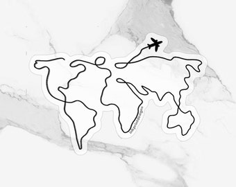 Transparent World Map Sticker, Clear World Map Sticker, Travel, Vector Map, Globe