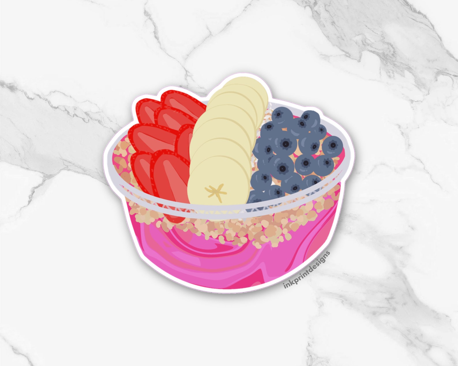 Acai Bowl Sticker medium or Large Etsy