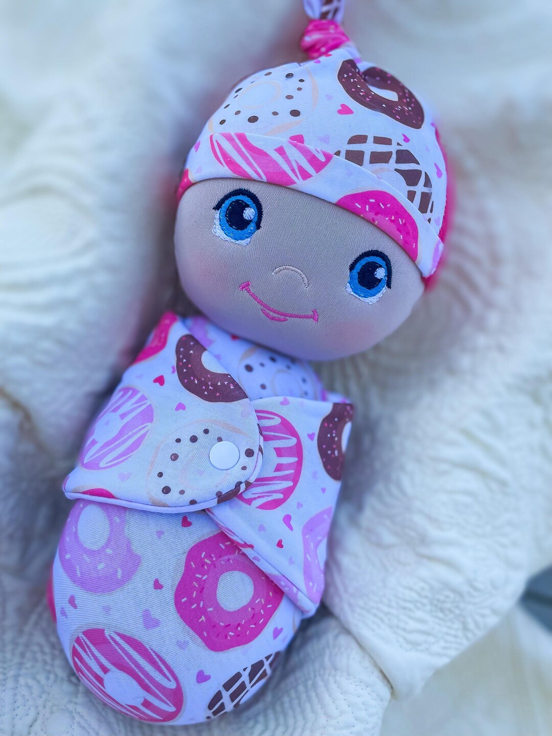 Personalized First Plush Baby Doll, Toy Swaddle Baby, Big Sister Gift