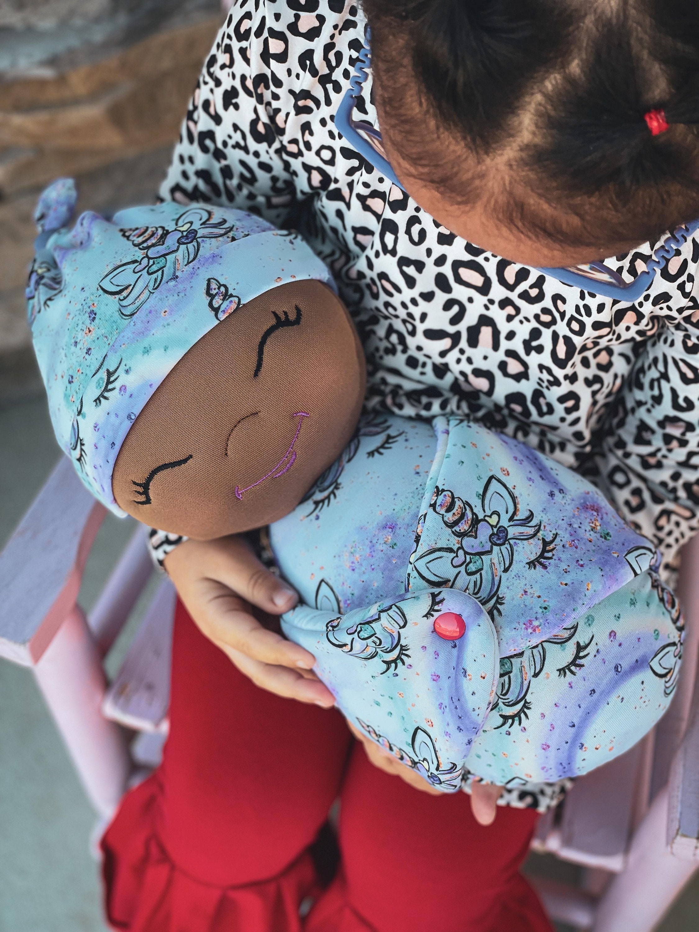 Unicorn Baby Doll Plush Swaddle Baby Personalized Baby Etsy