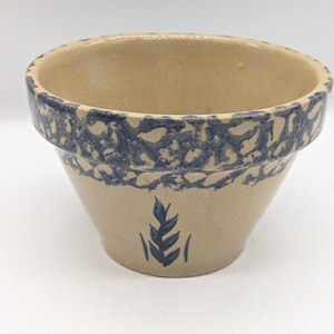 Robinson Ransbottom Blue Spongeware Wheat Bowl 6&quot;